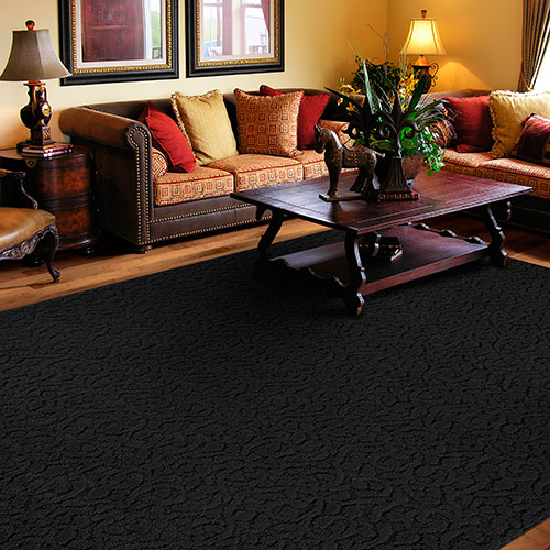 Garland Ivy Rectangular Area Rug - Black