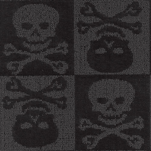 Garland Skulls Rectangular Area Rug - Black