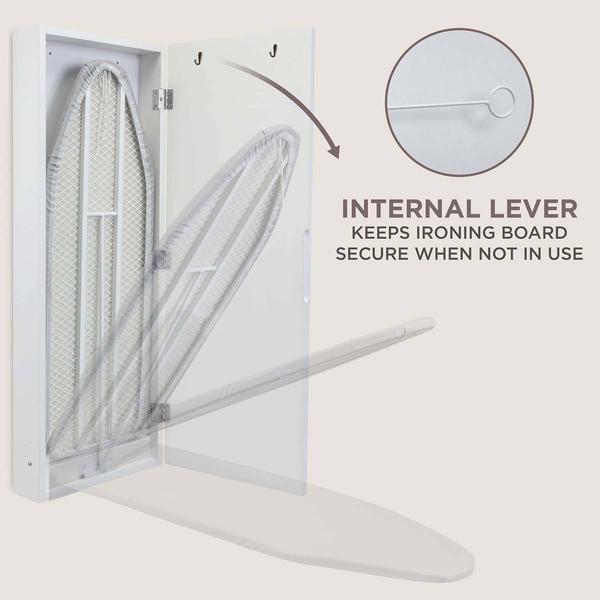 Ivation Wall Mounted Right Side Door Ironing Board w/ Mirror alternate view