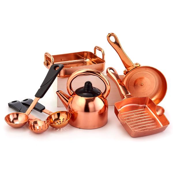 Tomate Copper Pretend 14pc. Play Cookware Set
