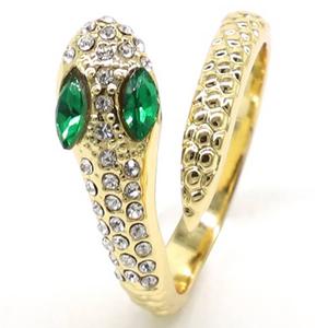 Ashley Cooper(tm) Gold Crystal Snake Wrap Ring