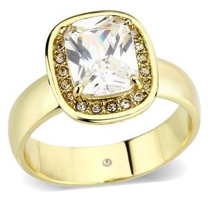 Ashley Cooper(tm) Gold-tone Wide Band Pave Cushion Ring
