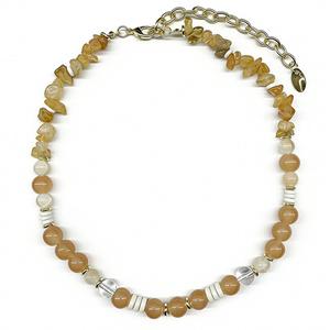 Ashley Cooper(tm) Organic Shape Faux Stone Beaded Necklace - Gold