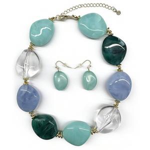 Ashley Cooper(tm) Multi-Color Bead Necklace & Earrings Set
