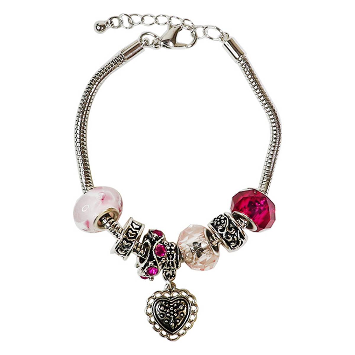 Beautiful Blessings Multi-Color Love Heart Charm Bracelet