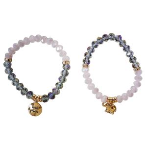 Beautiful Blessings 2pc. Stretch Beaded Elephant Charm Bracelets