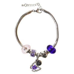 Beautiful Blessings Silver-Tone Slider CZ Butterfly Charm Bracele