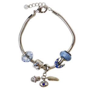 Beautiful Blessings Silver-Tone CZ Celestial Charm Bracelet