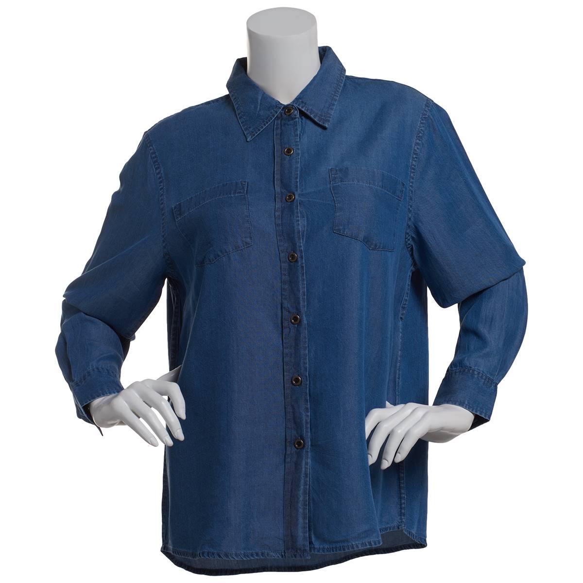 Petite Mountain Ridge Long Sleeve Denim Casual Button Down