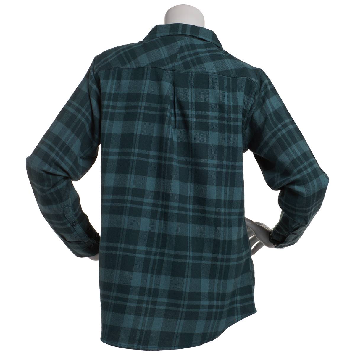 Womens Mountain Ridge Long Sleeve Flannel Button Down - Sea Moss