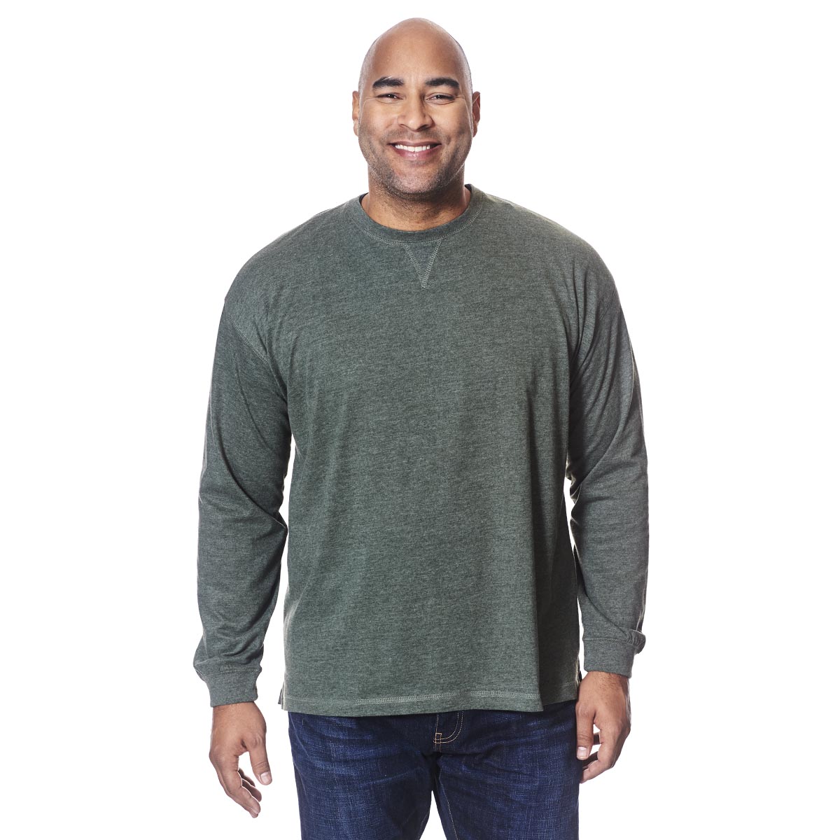 Mens Big & Tall Architect(R) Long Sleeve V-Notch Seam Crew Tee