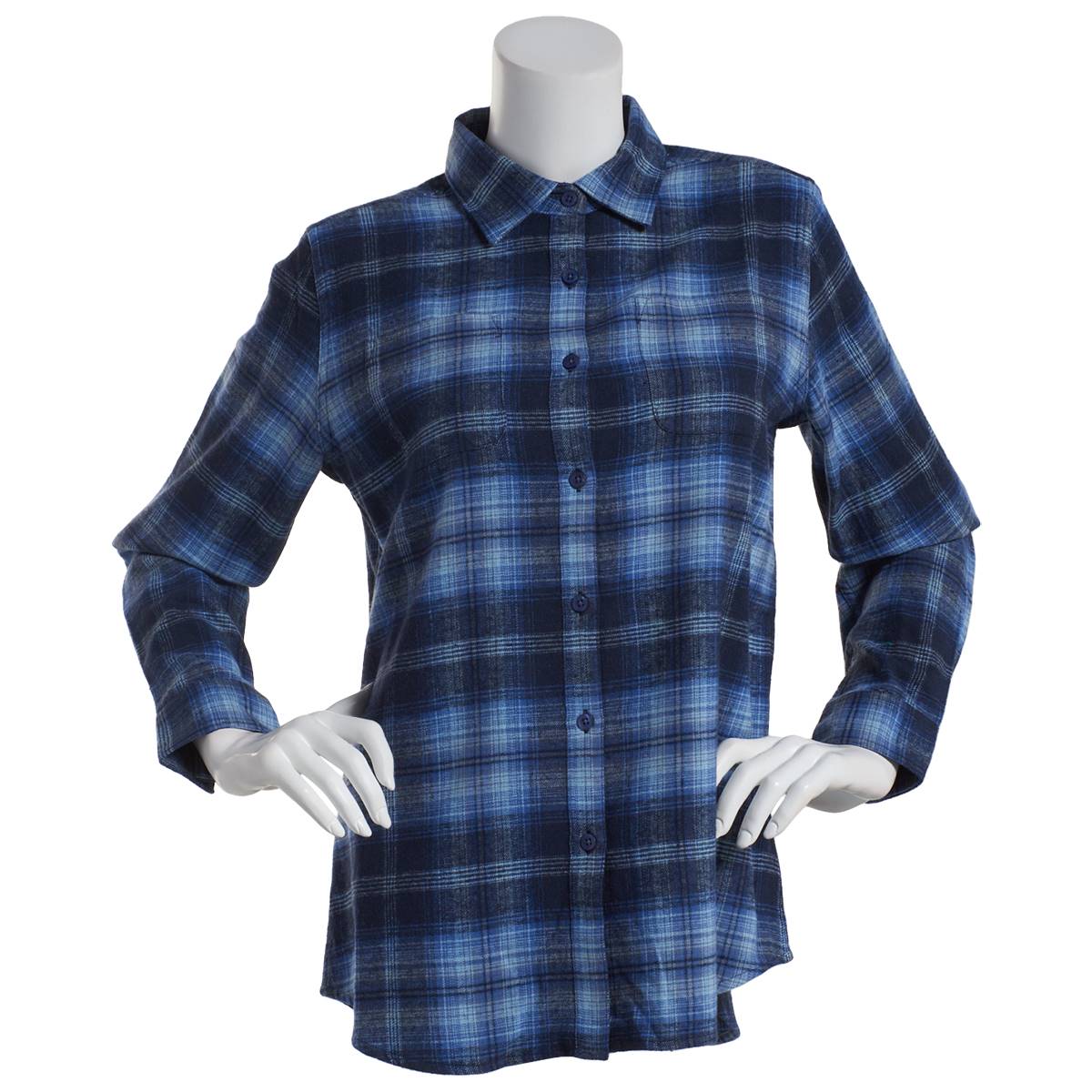 Plus Size Alpine Lakes Long Sleeve Casual Button Down Flannel