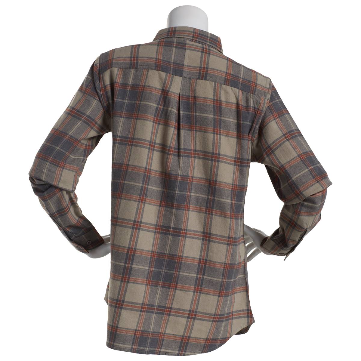 Petite Alpine Lakes Button Down Flannel Top-Taupe