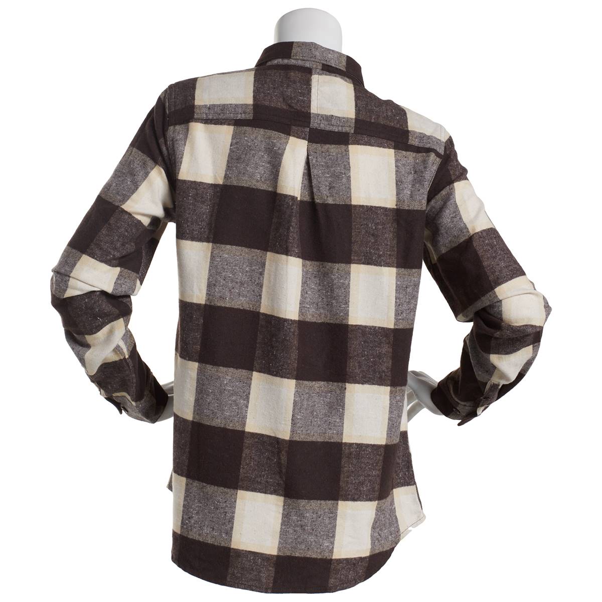 Plus Size Alpine Lakes Long Sleeve Button Down Flannel-Mole Black