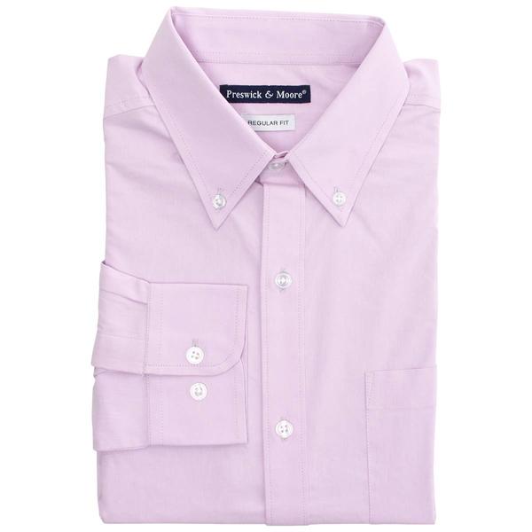 Mens Preswick & Moore(R) Regular Fit Stretch Dress Shirt - Mauve