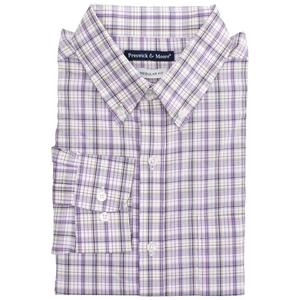 Mens Preswick & Moore(R) Regular Fit Plaid Dress Shirt - Eggplant