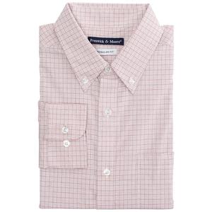 Mens Preswick & Moore(R) Regular Fit Plaid Dress Shirt - Red/White