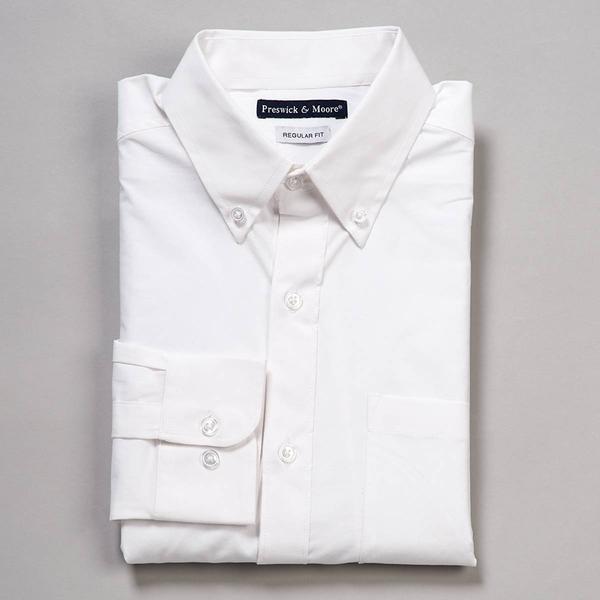 Mens Preswick & Moore(R) Regular Fit Stretch Dress Shirt - White