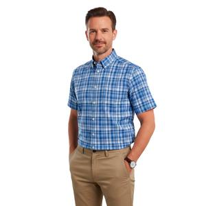 Mens Architect(R) Check Weekender Button Down Shirt - Light Blue