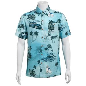 Mens Preswick & Moore(R) Beach Scene Button Down Shirt