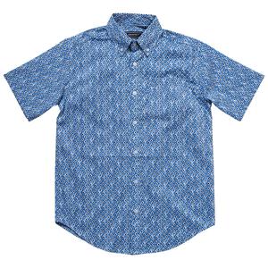 Mens Architect(R) Geometric Button Down Shirt - Marina Blue