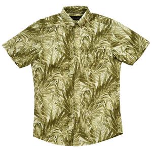 Mens North Hudson Print Tuckless Button Down Shirt - Moss