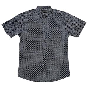 Mens North Hudson Geometric Tuckless Button Down Shirt - Navy