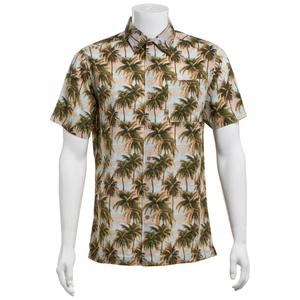 Mens Preswick & Moore(R) Rayon Palm Button Down Shirt - Silt Green