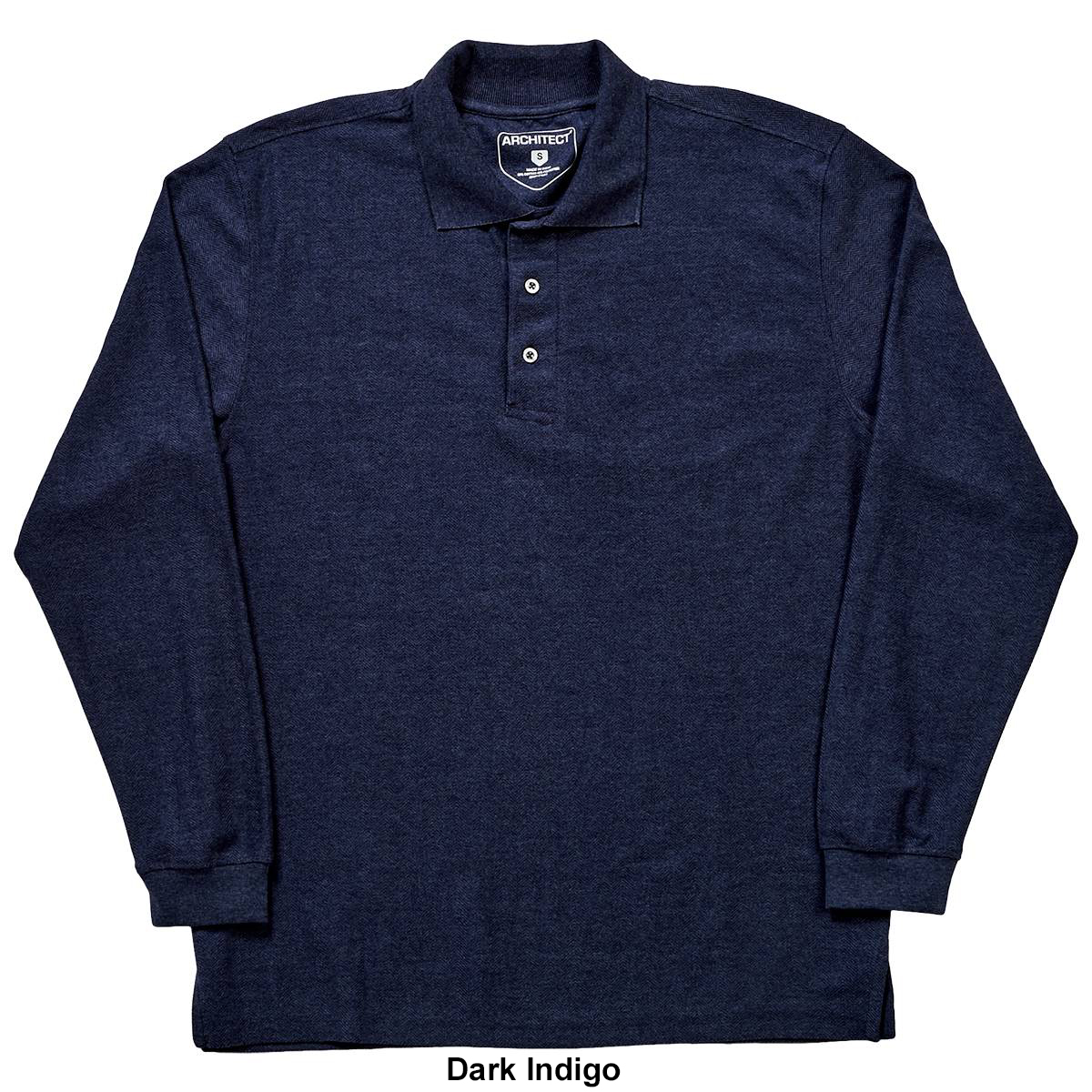 Mens Architect(R) Herringbone Jacquard Long Sleeve Polo