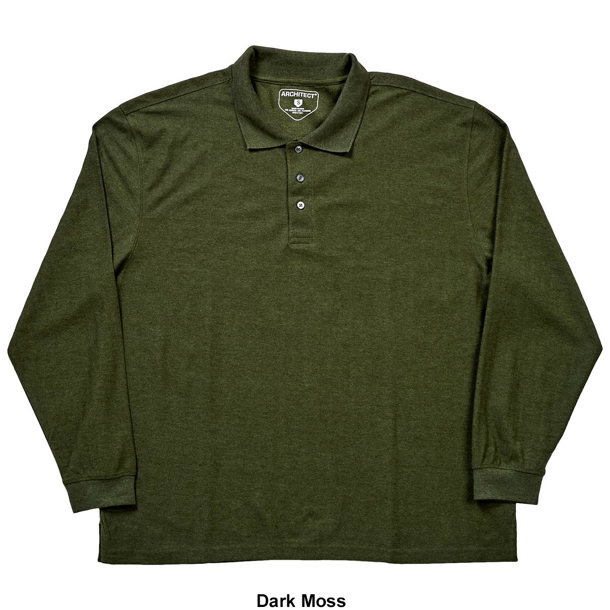 Mens Architect(R) Herringbone Jacquard Long Sleeve Polo