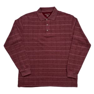 Mens Preswick & Moore Windowpane Drop Needle Long Sleeve Polo