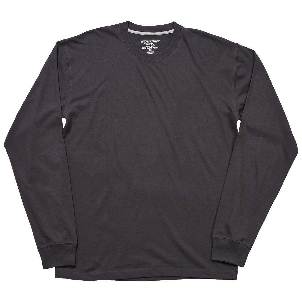 Mens Starting Point Solid Jersey Long Sleeve Tee