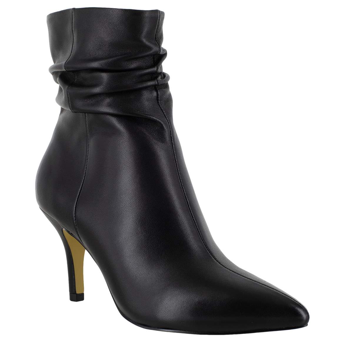 Womens Bella Vita Danielle Ruched Leather Ankle Boots