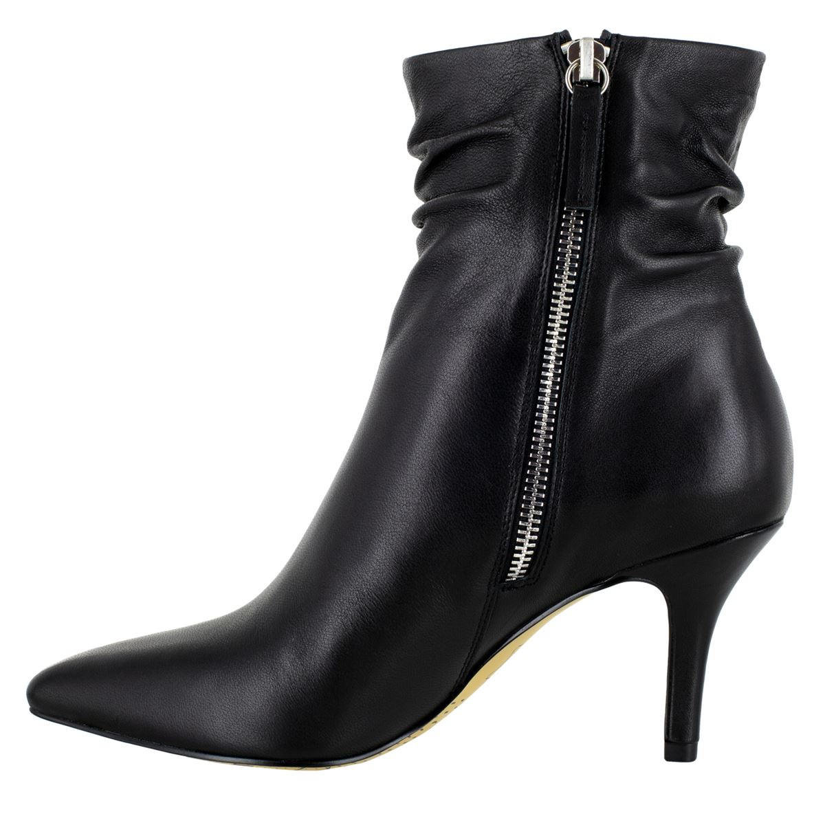 Womens Bella Vita Danielle Ruched Leather Ankle Boots