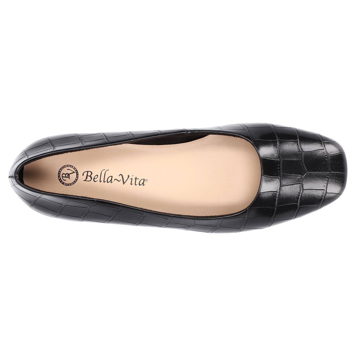 Womens Bella Vita Kimiko Croco Square Toe Flats