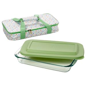 Healthy Living 3pc. Floral Bake N Take Rectangle Bakeware Set