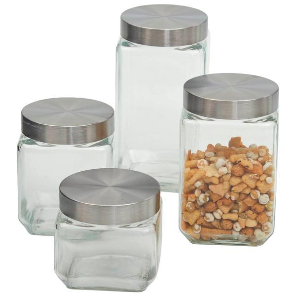 Kitchenworks 4pc. Square Glass Canister Set