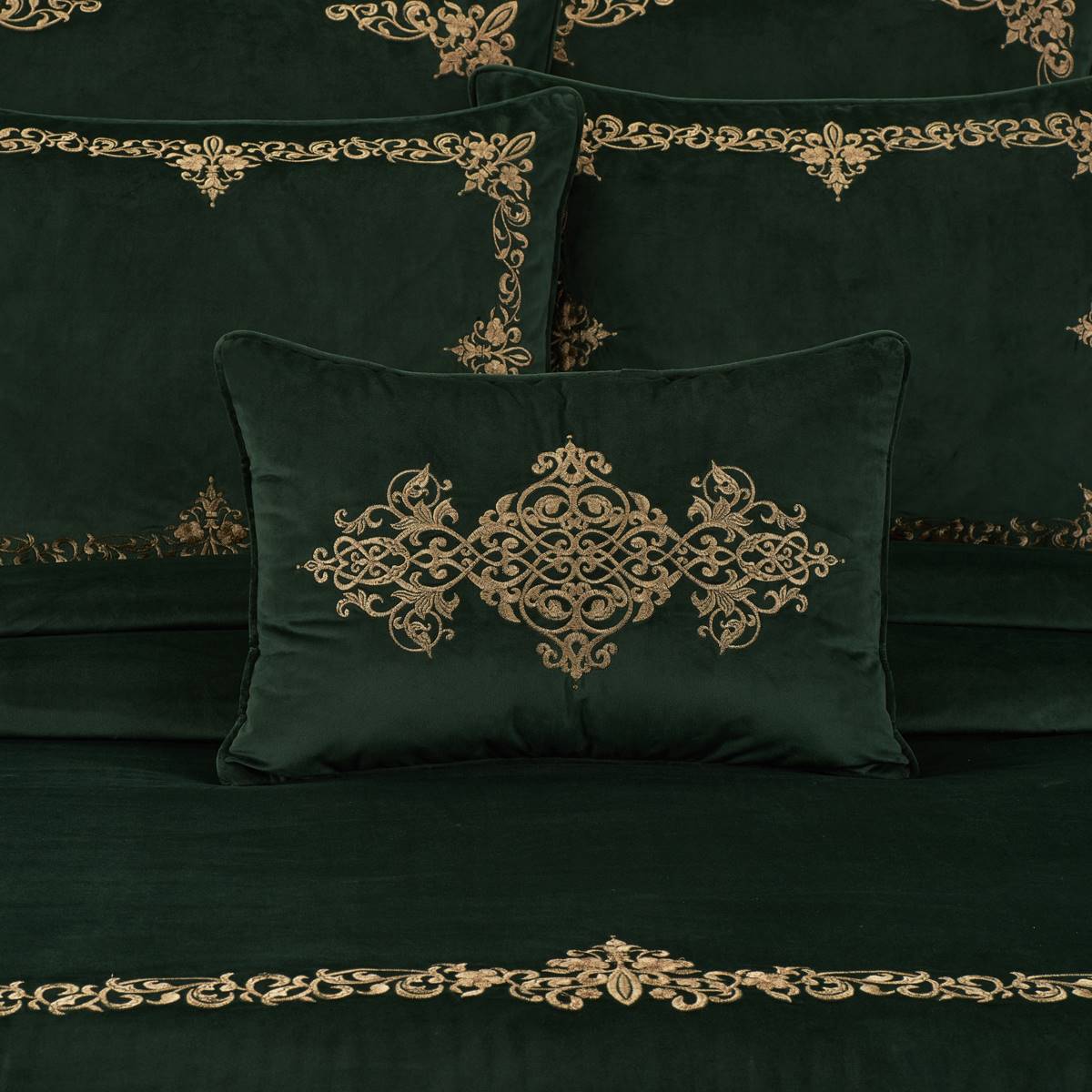 J. Queen New York Evergreen Boudoir Embellished Decorative Pillow