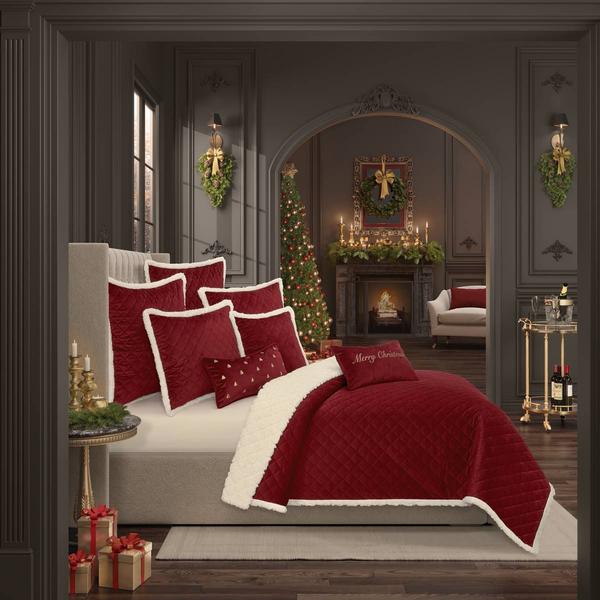 J. Queen New York Casey Sherpa Crimson Bedding Set