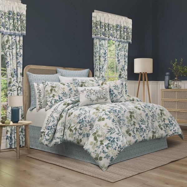Royal Court Evergreen Blue 4pc. Reversible Comforter Set