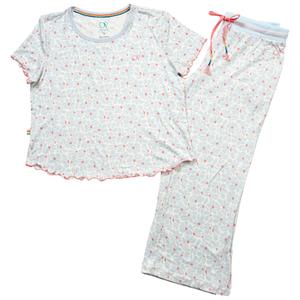 Womens Ocean Pacific Short Sleeve Flowers Pajama Set