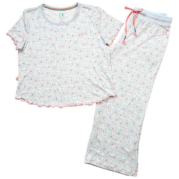 Womens Ocean Pacific Short Sleeve Flowers Pajama Set alternate view