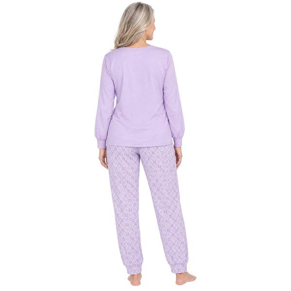 Womens White Orchid Solid V-Neck Top/Tile Pants Pajama Set alternate view