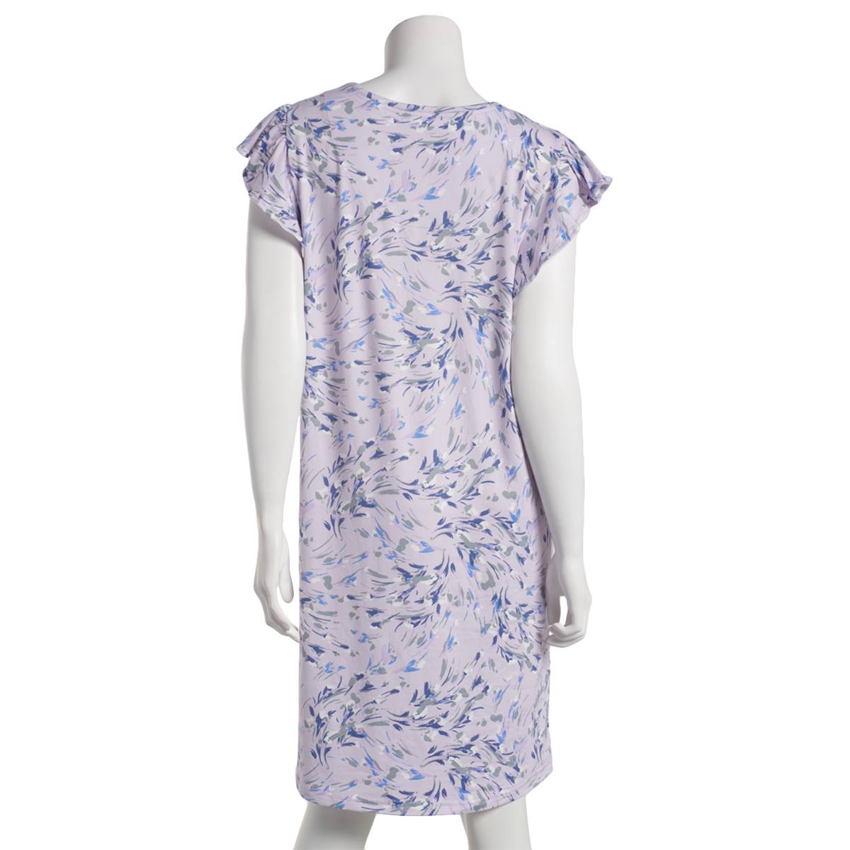 Womens White Orchid Flutter Sleeve Dream Knit Nightgowns-Garden