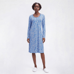 Womens White Orchid Long Sleeve Paisley Nightgown
