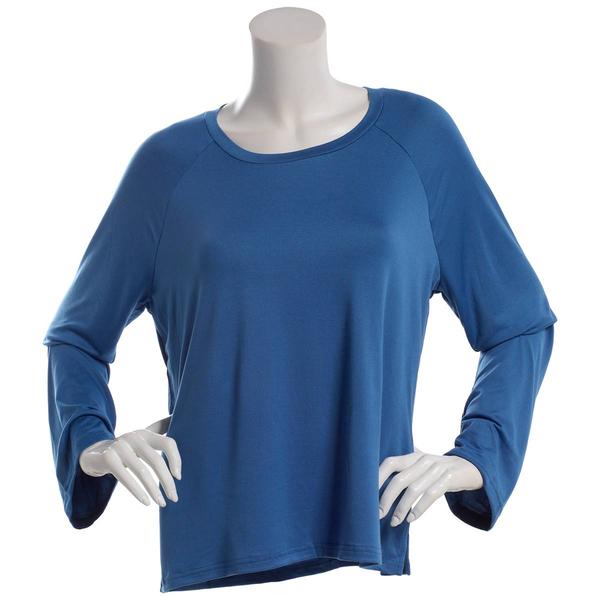 Womens MUK LUKS(R) Cloud Knit Solid Crew Neck Pajama Top