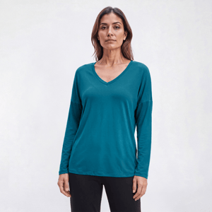 Womens MUK LUKS(R) Long Sleeve Cloud Knit V-Neck Pajama Tee alternate view
