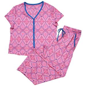Petite White Orchid Sherbert Tile Long Leg Pajama Set alternate view