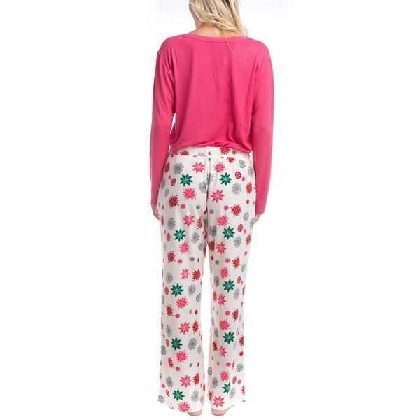 Womens Goodnight Kiss Holiday Pop Up Snowflakes Pajama Set alternate view