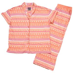 Womens MUK LUKS(R) Nautical Fairisle Shawl Cropped Pajama Set alternate view